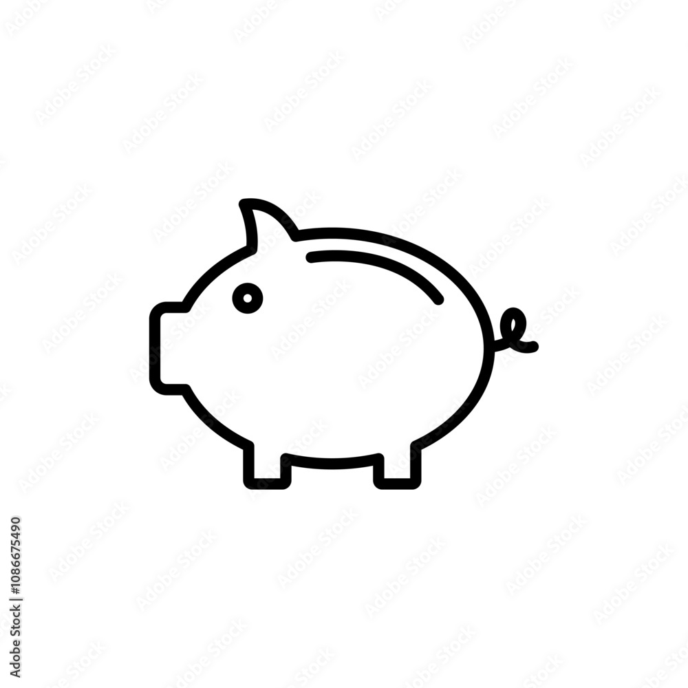 Piggy bank icon linear logo isolated Piggy bank icon linear logo isolated