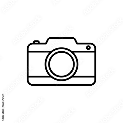 Photo Camera icon linear logo isolated