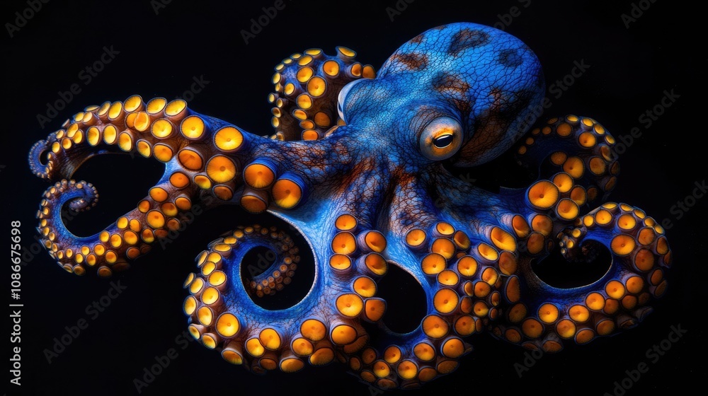 Obraz premium Blue Ringed Octopus, a Marvel of Nature