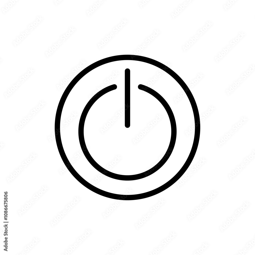 Power button icon linear logo isolated Power button icon linear logo isolated
