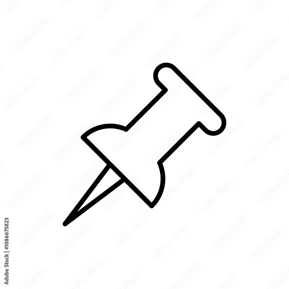 Push Pin icon linear logo isolated Push Pin icon linear logo isolated