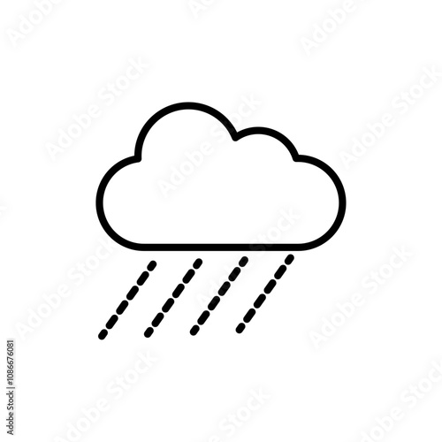 Rain icon linear logo isolated