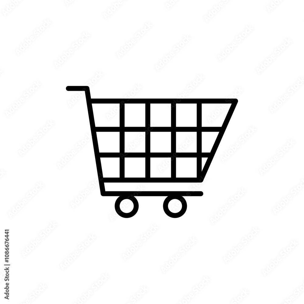 Shopping basket icon linear logo isolated Shopping basket icon linear logo isolated