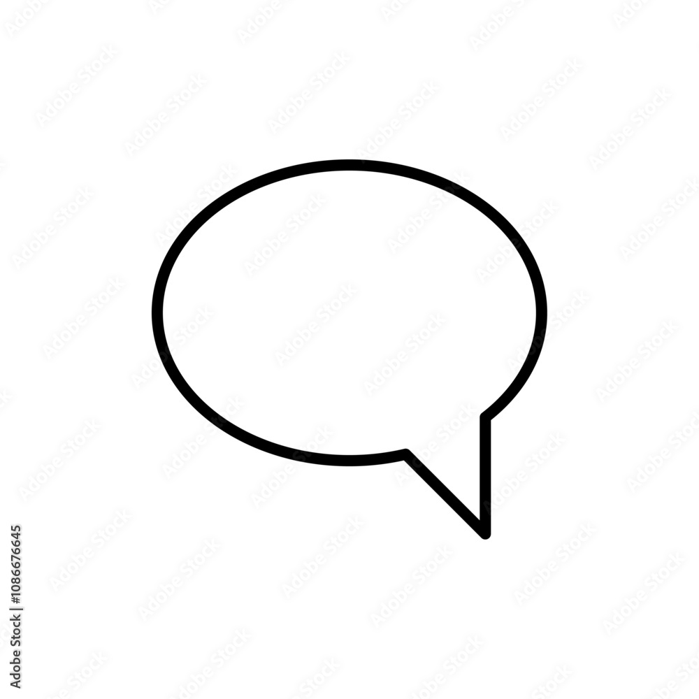Speech bubble icon linear logo isolated