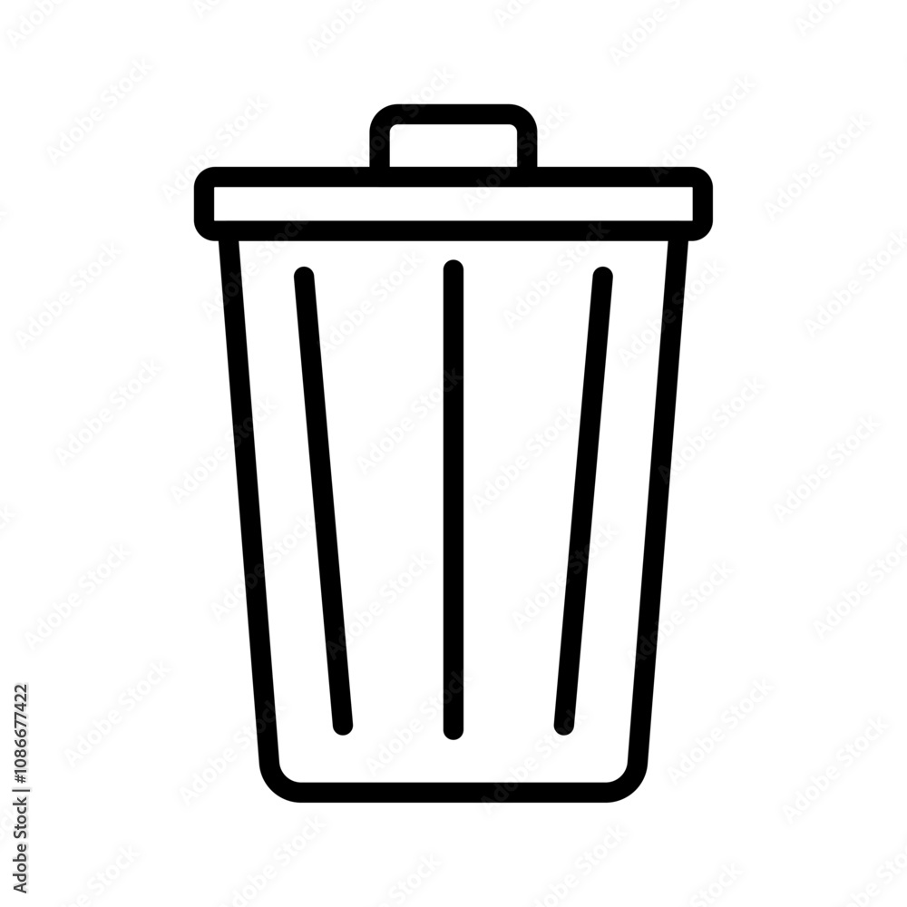 Trash Bin icon linear logo isolated Trash Bin icon linear logo isolated