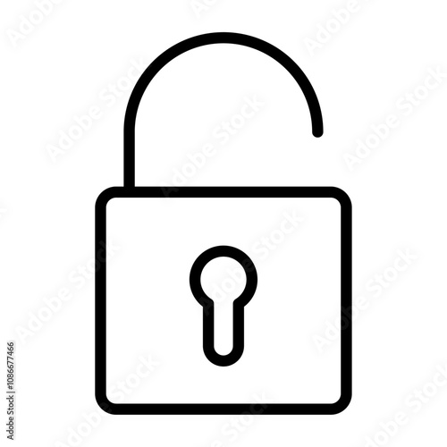Unblocked icon linear logo isolated