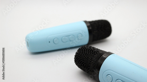 Blue wireless bluetooth microphone mini