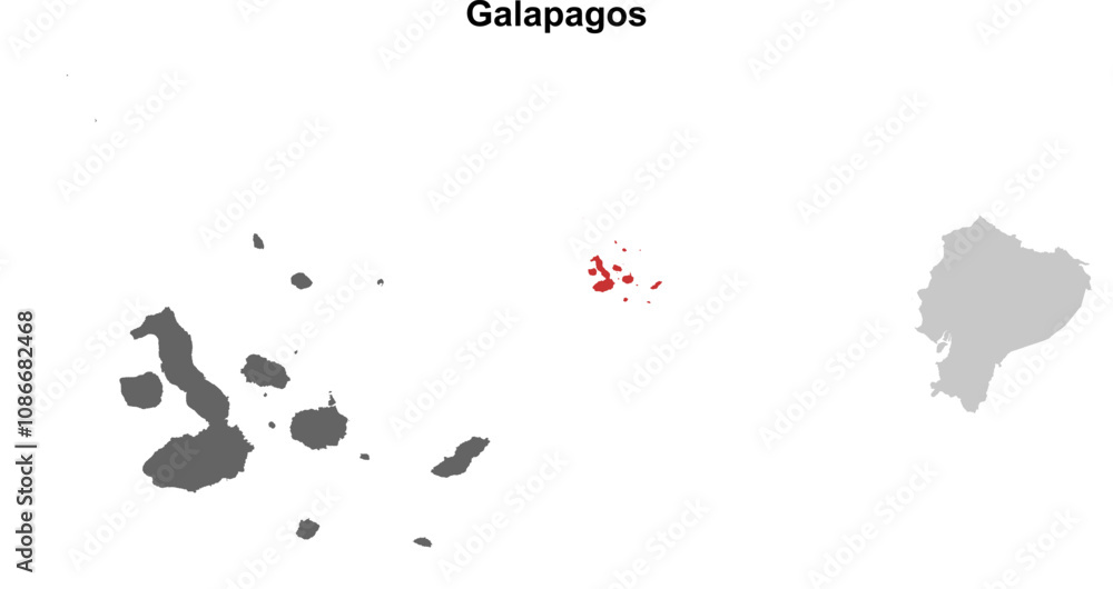 Galapagos province blank outline map set Galapagos province blank outline map set