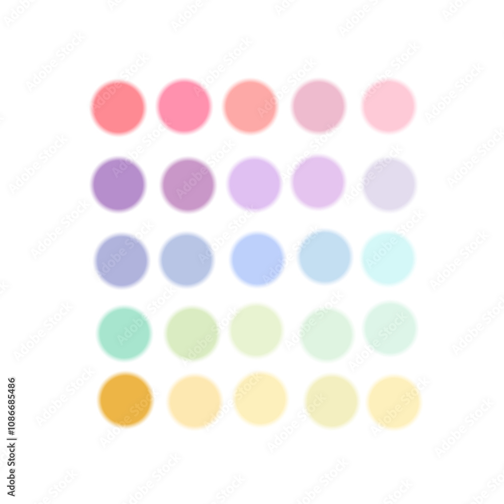 Group of multi-colored pastel circles