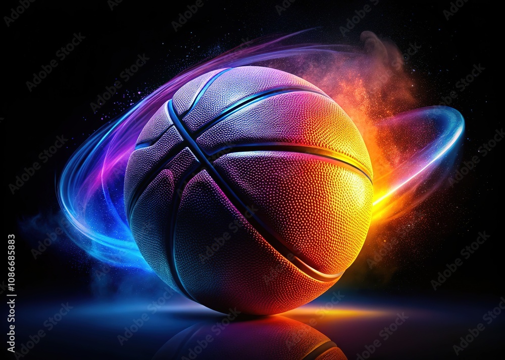 Obraz premium Abstract basketball silhouette, a dynamic double exposure.