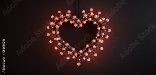 Led lights around valentine day heart 