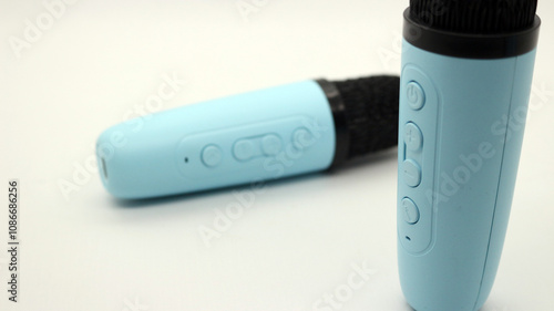 Blue wireless bluetooth microphone mini