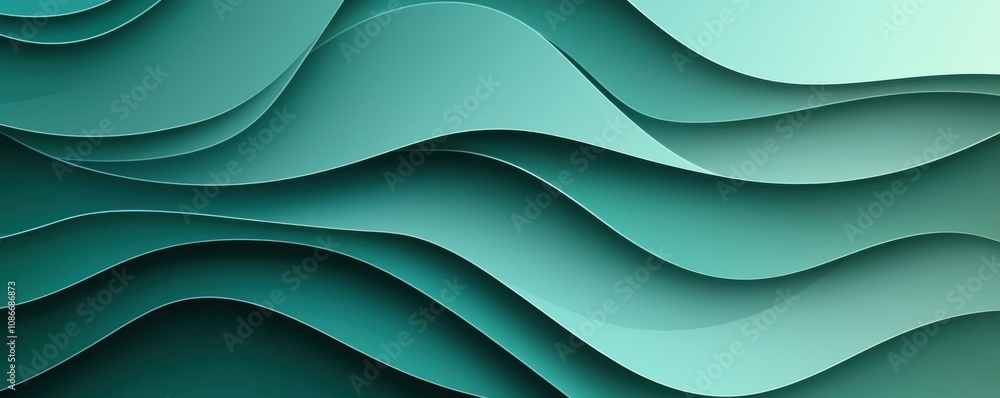 Abstract teal wave pattern background with smooth curves Abstract teal wave pattern background with smooth curves