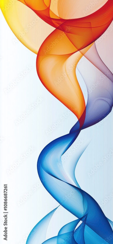 Vivid abstract art with flowing blue and orange shapes Vivid abstract art with flowing blue and orange shapes
