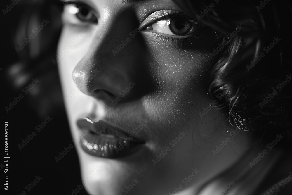 Generative AI image beautiful woman in old fashioned retro style Generative AI image beautiful woman in old fashioned retro style