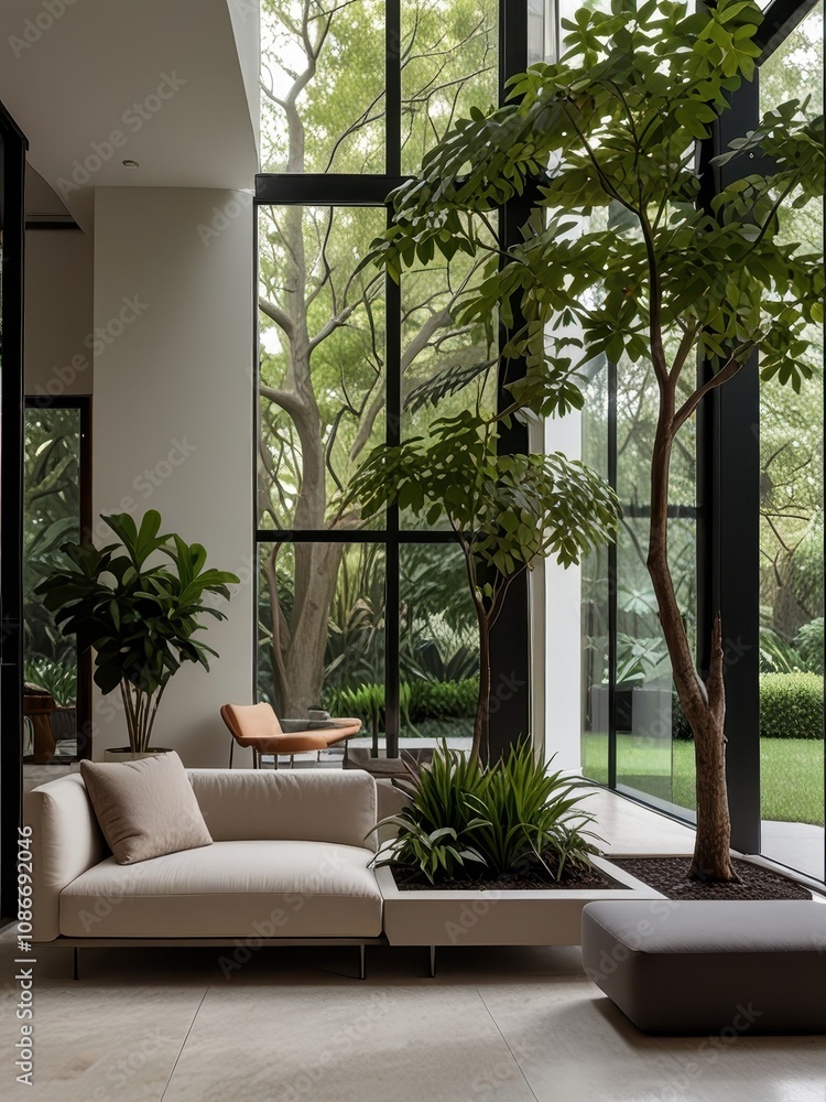 Minimalist House Amidst Lush Greenery with Modern Design and Natural Light Minimalist House Amidst Lush Greenery with Modern Design and Natural Light