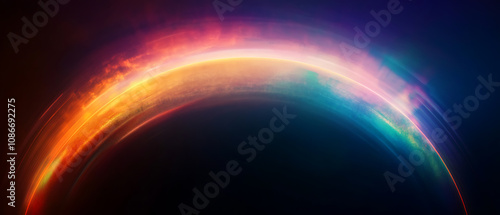 vibrant glowing arch on dark background futuristic light effect digital abstract art 