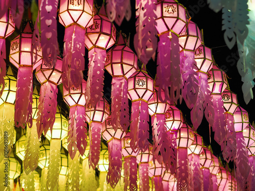 Loy Krathong lantern festival in Chiang mai.;Lamphun