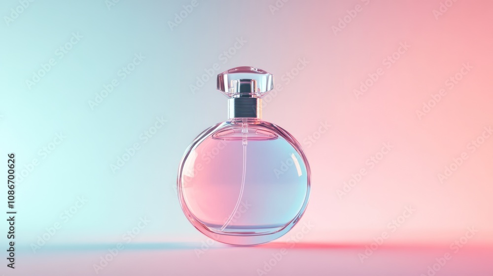 Perfume Bottle on Gradient Background Perfume Bottle on Gradient Background