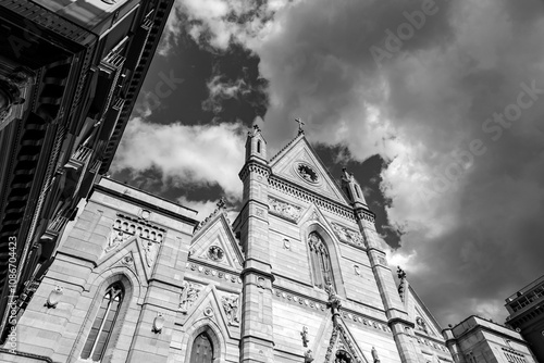 Exterior view of the Naples Cathedral, Naples, Italy photo