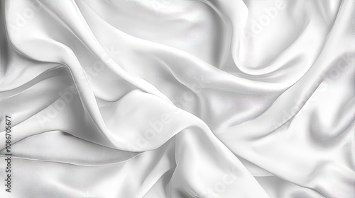 A close-up of white silk fabric showcasing its elegant drapery and soft texture.