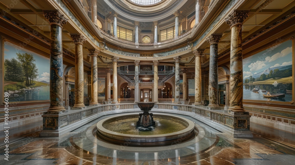 Obraz premium the main lobby of the state capital building
