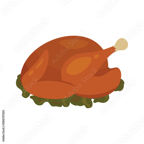 Thanksgiving Vector Illustration - Grilled Chicken