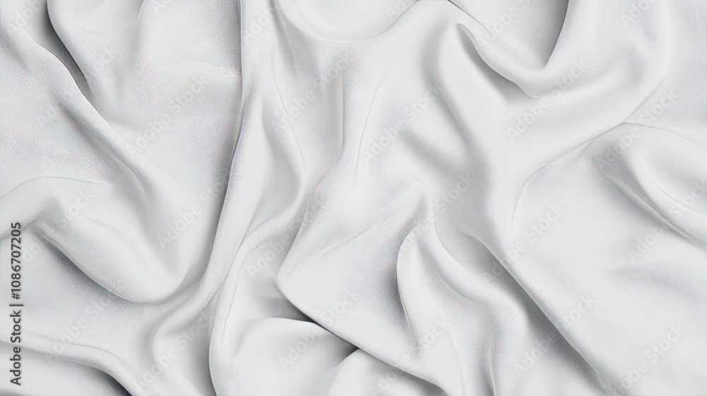 Obraz premium Elegant white fabric draped smoothly, creating a serene and minimalist aesthetic.