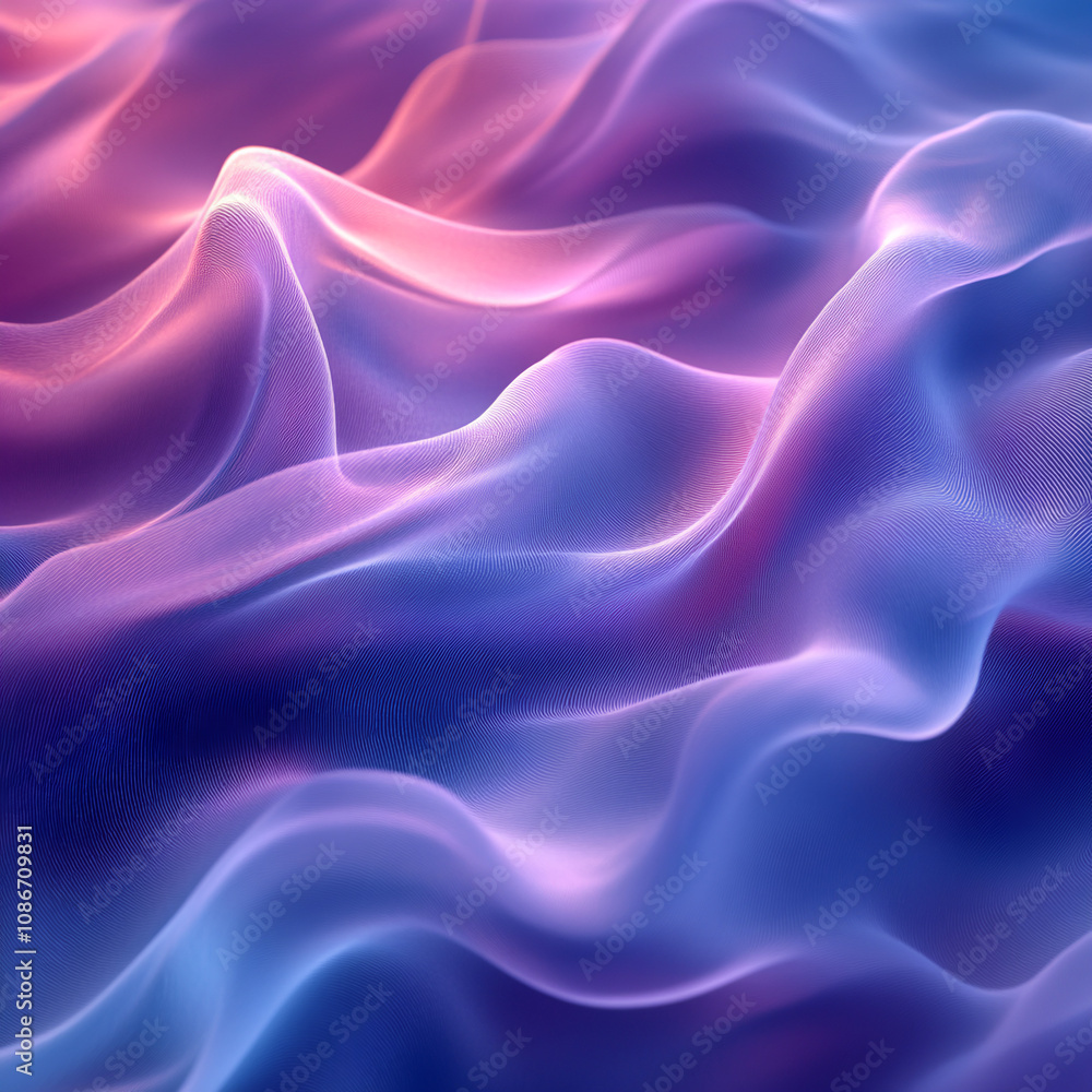 Abstract wavy lines intertwining and transitioning into gradients from turquoise to purple, a dynamic background with the illusion of depth and movement Abstract wavy lines intertwining and transitioning into gradients from turquoise to purple, a dynamic background with the illusion of depth and movement