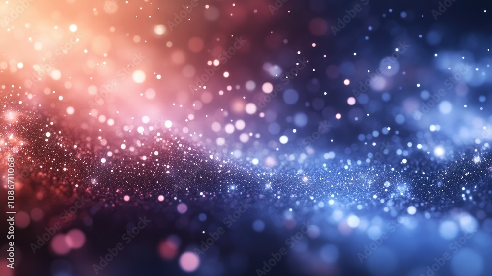 Obraz premium A mesmerizing blend of shimmering bokeh lights in warm and cool tones, creating an ethereal atmosphere.