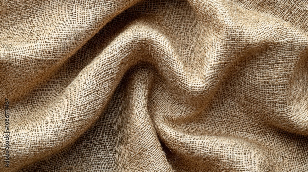 Close-up of textured burlap fabric showcasing natural fibers and earthy tones. Close-up of textured burlap fabric showcasing natural fibers and earthy tones.