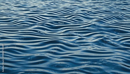 Random patterns of waves ripple across the calm water. AI generated.