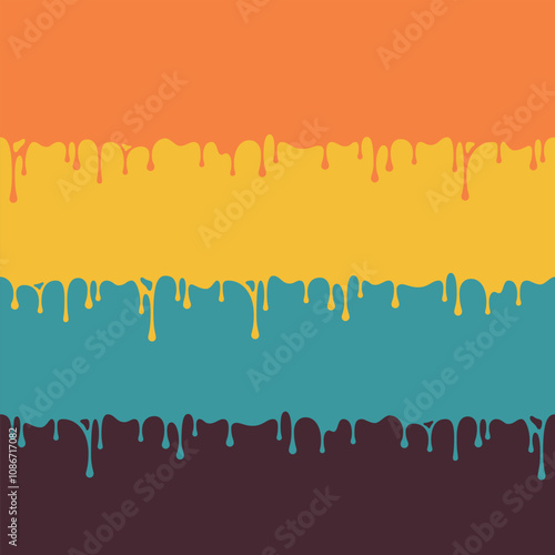 Vector abstract background made of color stripes with viscous liquid dripping effect.