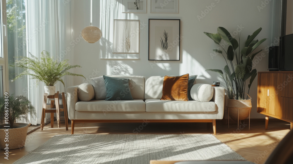 Obraz premium Nordic design living room interior 