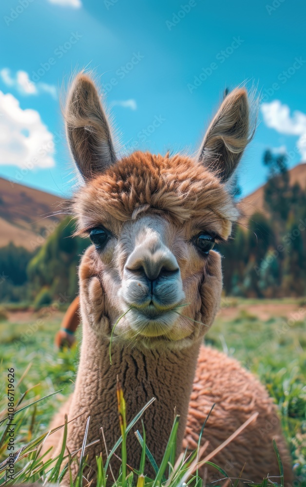 Obraz premium Alpaca in a Field