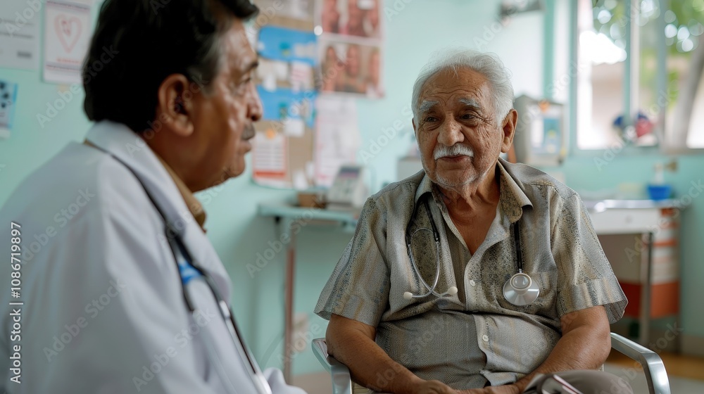 Caring Doctor Consults with Elderly Patient Caring Doctor Consults with Elderly Patient