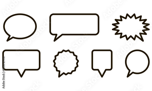 Multicolored communication speech bubbles isolated on transparent background