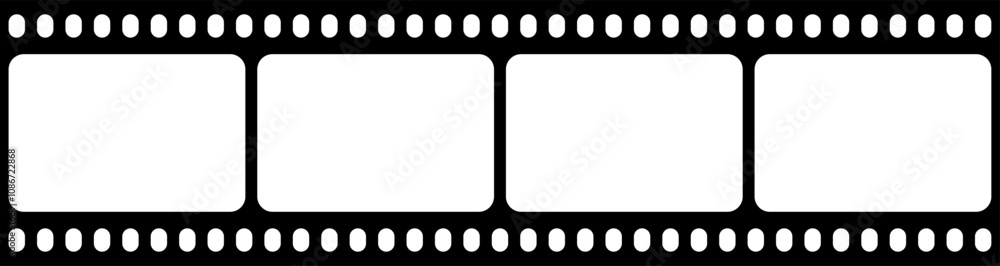 Film strip isolated vector icon. Retro picture with film strip icon. Film strip roll. Video tape photo film strip frame vector on transparent Film strip isolated vector icon. Retro picture with film strip icon. Film strip roll. Video tape photo film strip frame vector on transparent