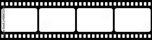 Film strip isolated vector icon. Retro picture with film strip icon. Film strip roll. Video tape photo film strip frame vector on transparent	