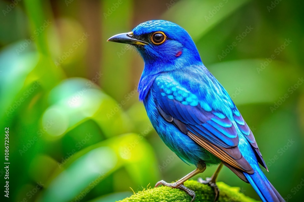 A Vibrant Blue Bird Showcasing Its Colorful Feathers in a Lush Green Environment, Captured in Stunning Portrait Photography, Perfect for Nature and Wildlife Enthusiasts A Vibrant Blue Bird Showcasing Its Colorful Feathers in a Lush Green Environment, Captured in Stunning Portrait Photography, Perfect for Nature and Wildlife Enthusiasts