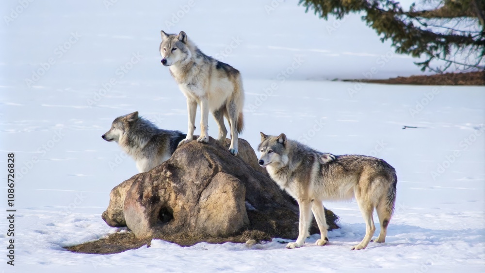 Naklejka premium wolf in winter