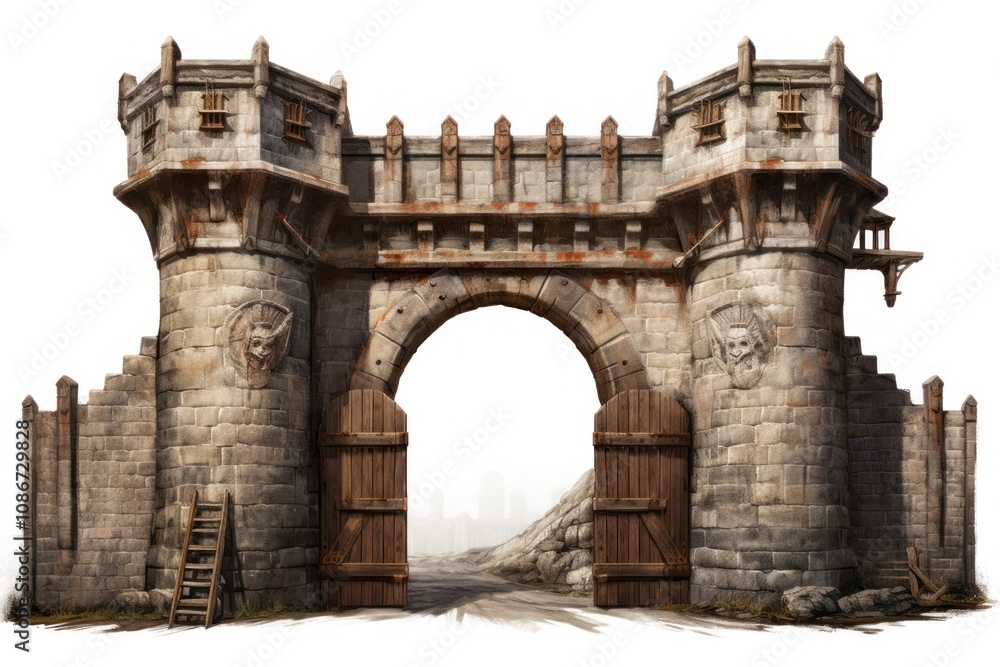 Scene photo town gate architecture building. Scene photo town gate architecture building.