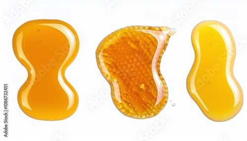 Honey Spills Isolated on White Background