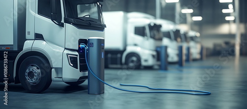 Angular white electric vehicles charging