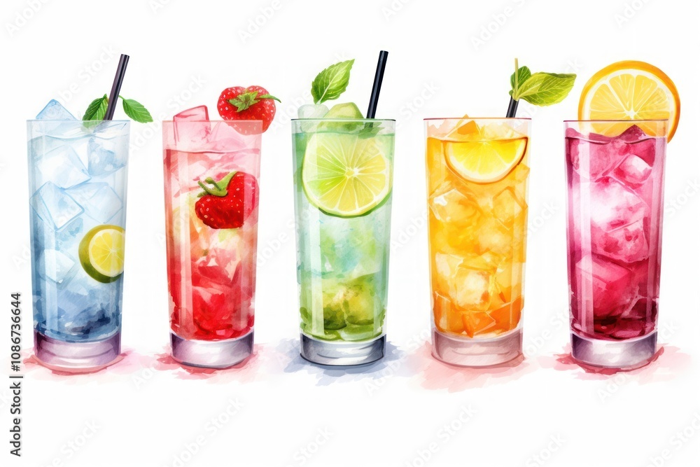 Colorful refreshing summer drinks Colorful refreshing summer drinks