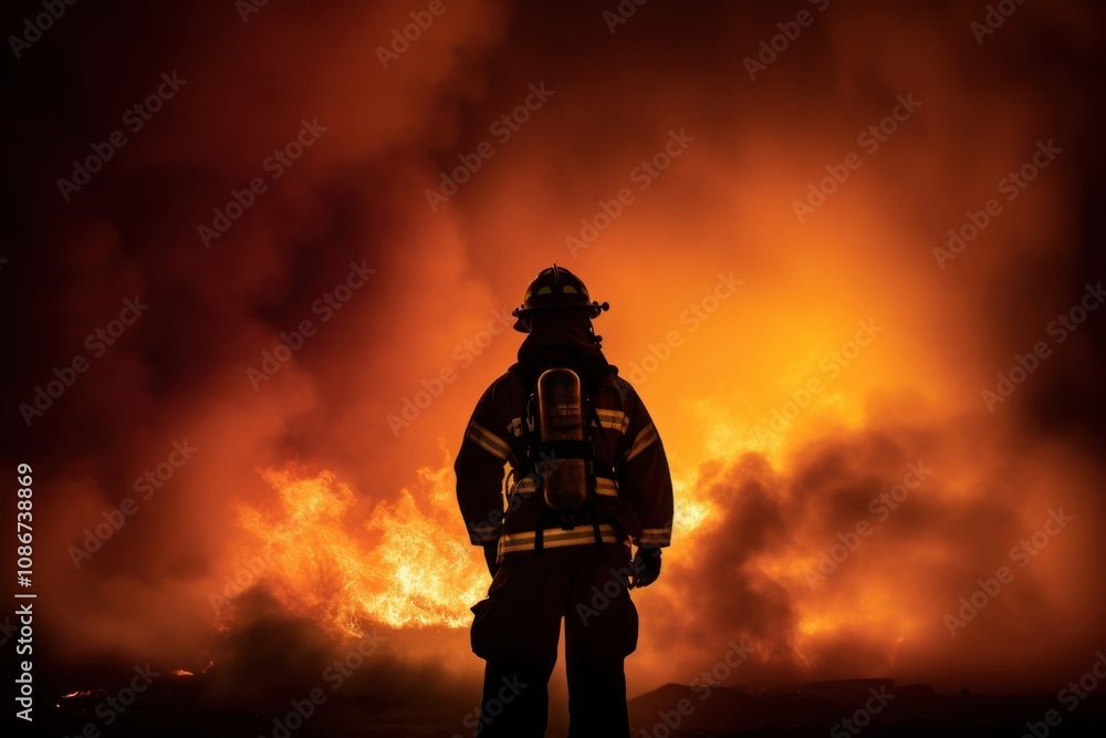 Firefighter adult extinguishing protection. Firefighter adult extinguishing protection.