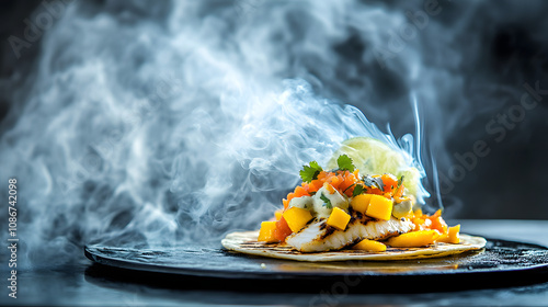 Sizzling Grilled Mahi Mahi Tacos with Mango Salsa, Zesty Lime Crema, and Fresh Toppings photo