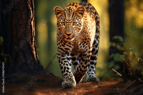 Leopard wildlife cheetah animal. photo