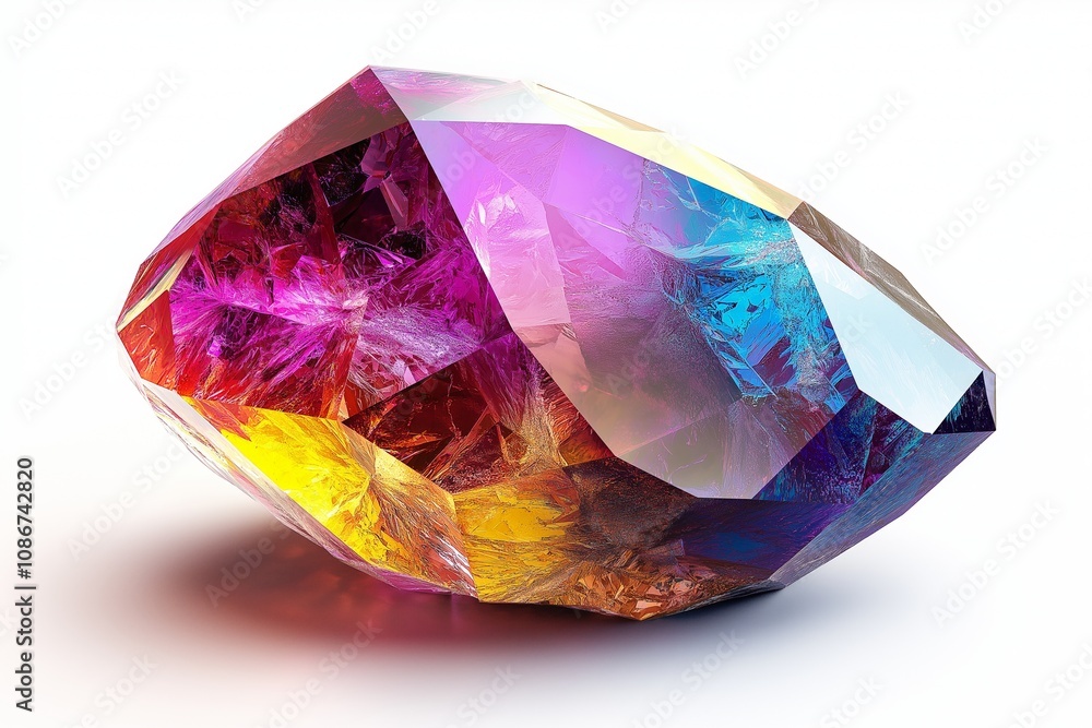 Amazing colorful Quartz Rainbow Flame Blue Aqua Aura crystal cluster closeup macro isolated on white background Amazing colorful Quartz Rainbow Flame Blue Aqua Aura crystal cluster closeup macro isolated on white background