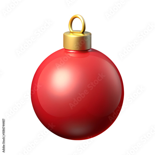 3D Rendered Christmas Tree Ball PNG Isolated with No Background